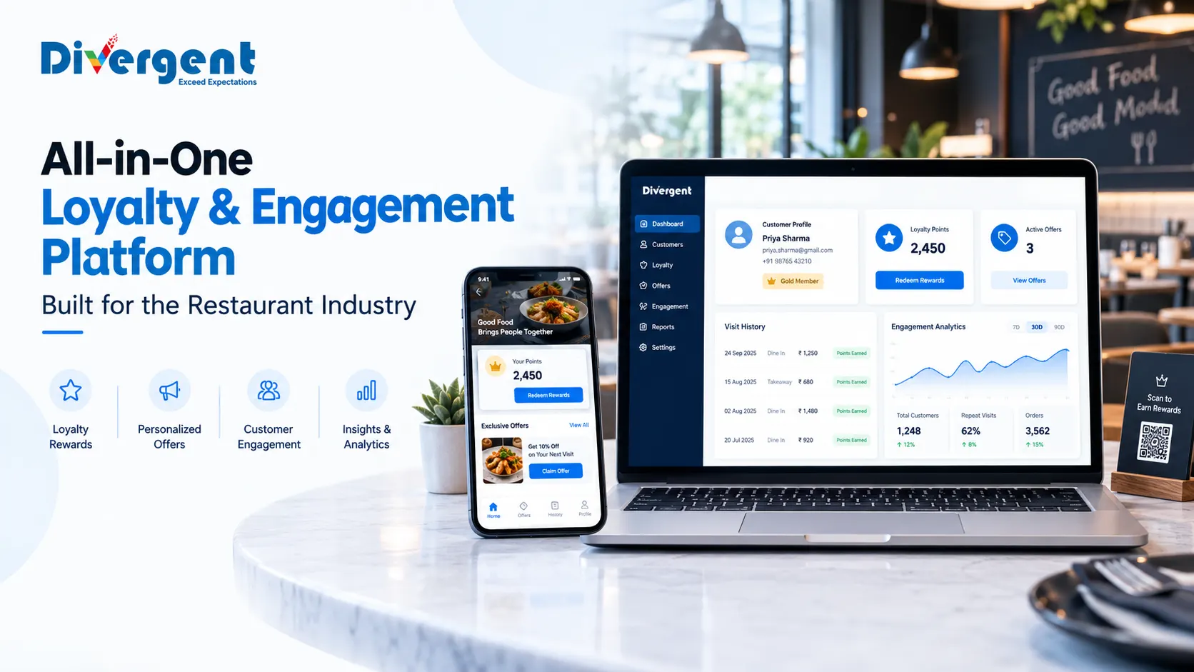 All-in-one restaurant loyalty and customer engagement platform by Divergent