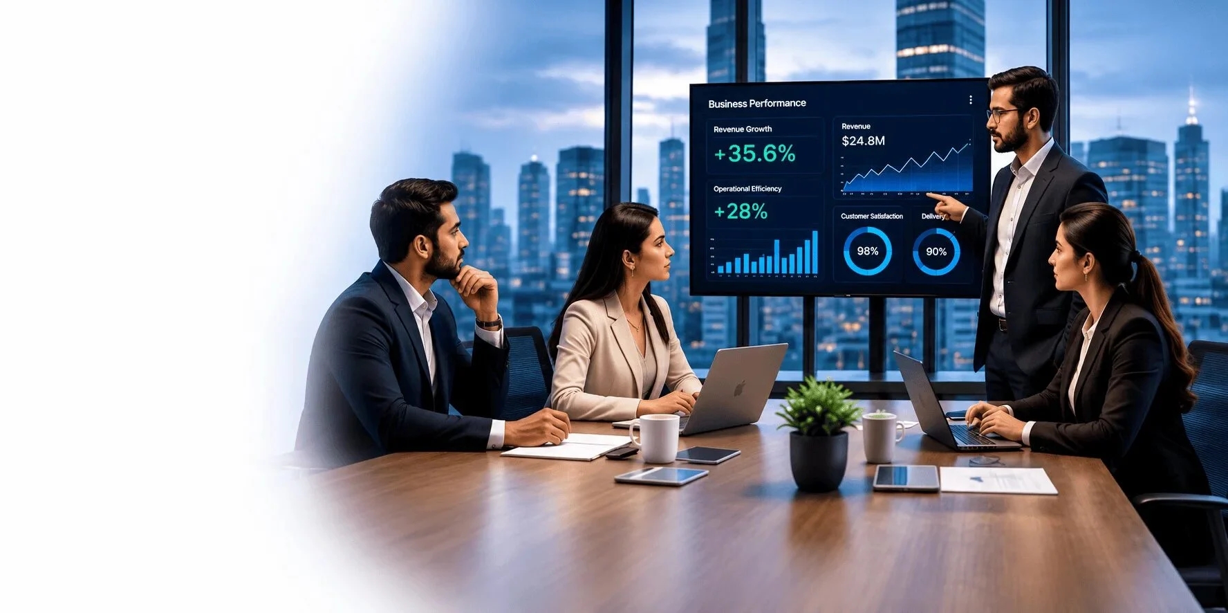 AI software development solutions for businesses - team building custom applications